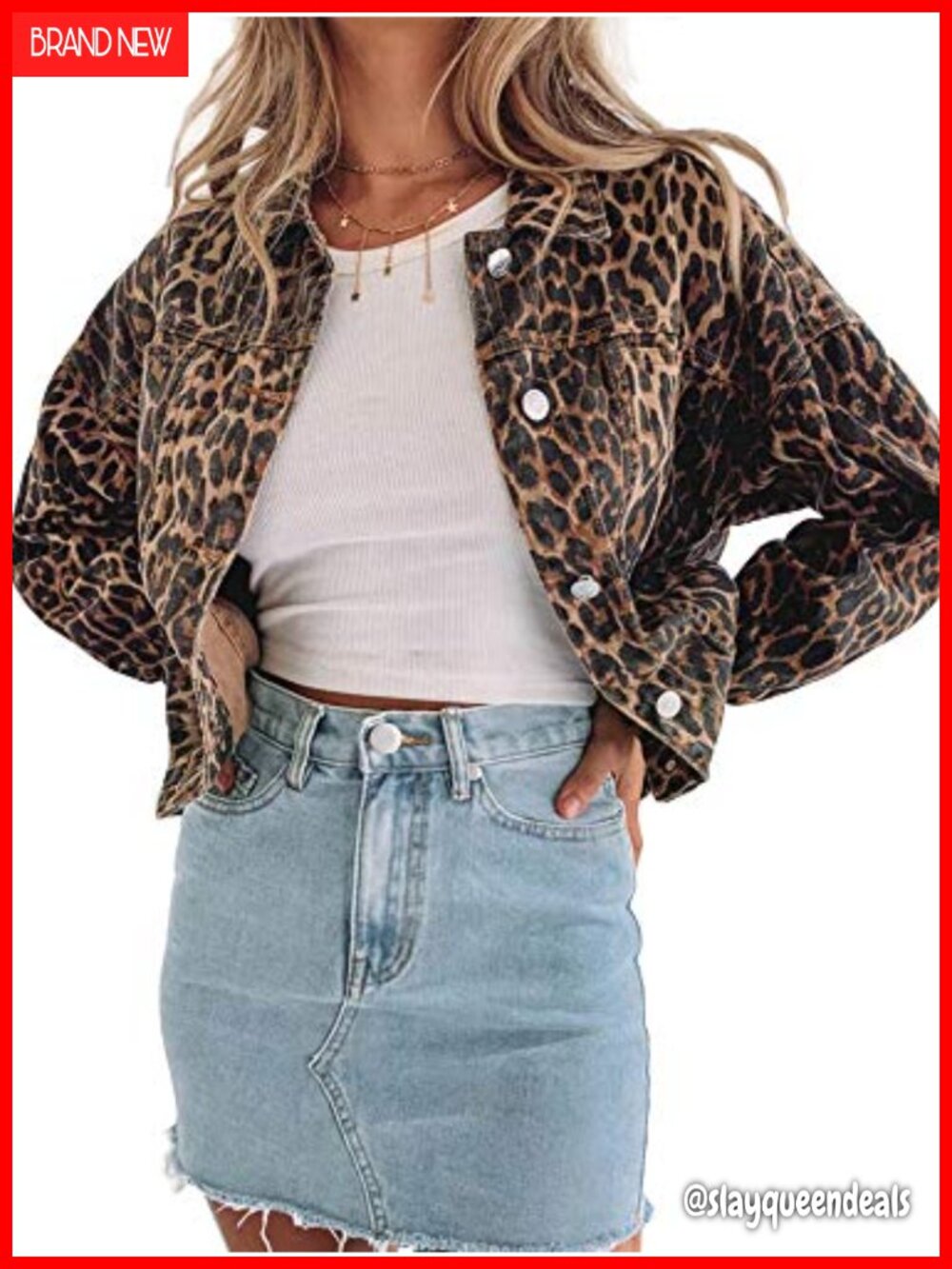 Leopard Print Retro Button-Up Bomber Jacket